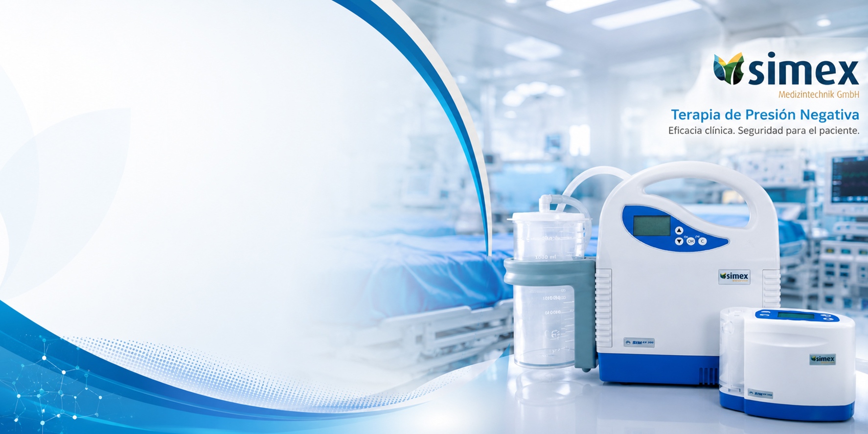 Equipos SIMEX para terapia de presión negativa distribuidos por FARMEX en México
